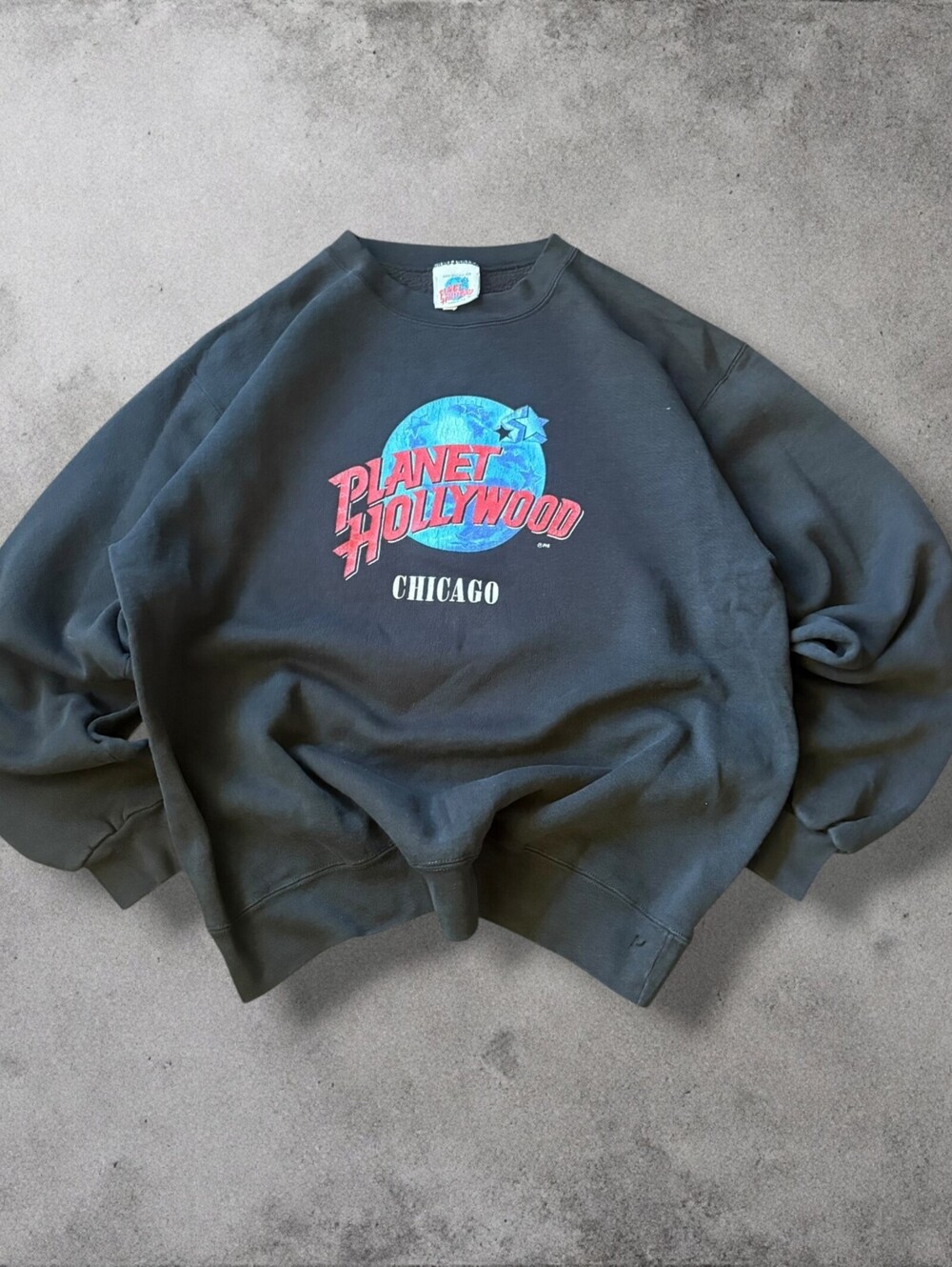 Vintage 90s Planet Holleywood Chicago Casino Graphic Crewneck Mens Large